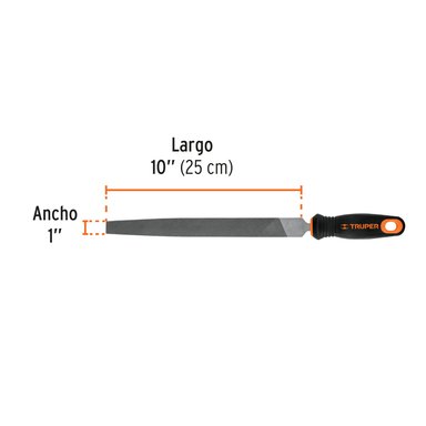 LIMA PLANA BASTARDA 10' CON MANGO DOBLE INYECCIÓN, TRUPER - 11237 - 4