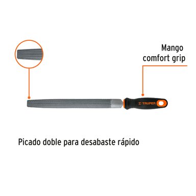 LIMA TRUPER MEDIA CAÑA BASTARDA 10' CON MANGO DOBLE INYECCIÓN - 11243 - 3