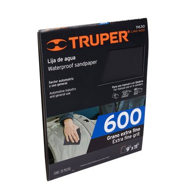 LIJA DE AGUA GRANO 600 DE CARBURO DE SILICIO, TRUPER - 11630