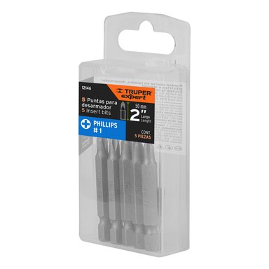 ESTUCHE CON 5 PUNTAS DE CRUZ PH1 LARGO 2', TRUPER EXPERT - 12146