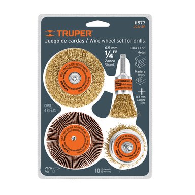 JUEGO DE 4 CARDAS PARA TALADRO, TRUPER - 11577