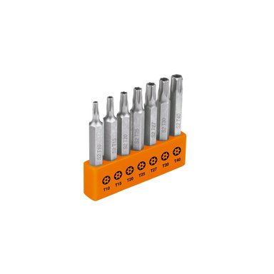 JUEGO DE 7 PUNTAS TORX COMBINADAS C/SEGURO LARGO 2', EXPERT - 17813