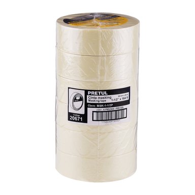 CINTA MASKING TAPE DE 1-1/2' X 50 M, PRETUL - 20671
