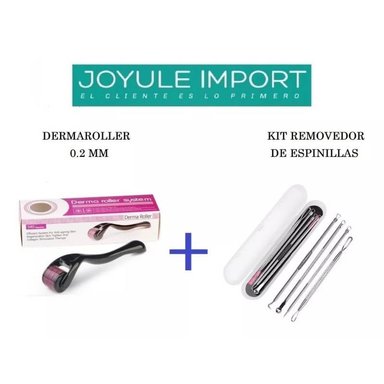 KIT DERMAROLLER REMOVEDOR DE ESPINILLAS 4 PIEZAS