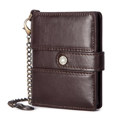 BILLETERA DE MUJER - TARJETERO CON CADENA 100 CUERO VACUNO HUMERPAUL