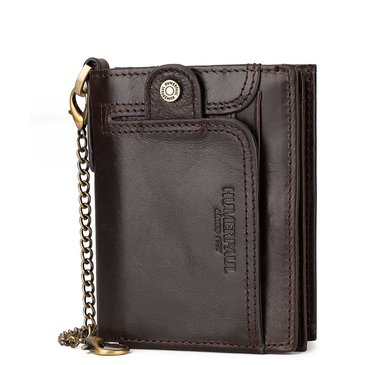 BILLETERA HOMBRE HUMERPAUL - CUERO CON BOTON FRONTAL