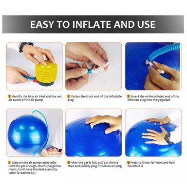 PELOTA YOGA PILATES 95 CM + INFLADOR GRATIS - 4