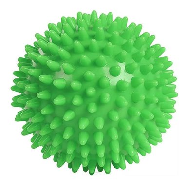 PELOTA ERIZO PLÁSTICO DURO MASAJEADOR 7 CM - VERDE