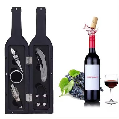 ABRIDOR DE VINOS SET DE 5 ACCESORIOS COMPLETOS - ELEGANTES