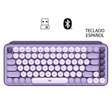 TECLADO LOGITECH POP KEYS MULTI-DEVICE BLUETOOTH COSMOS LAVENDER - 1