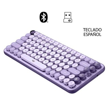 TECLADO LOGITECH POP KEYS MULTI-DEVICE BLUETOOTH COSMOS LAVENDER - 2