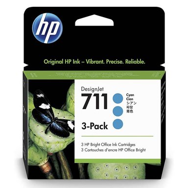 CARTUCHO HP CZ134A CIAN TINTA 3 PACK 711 29ML C/U ORIGINAL
