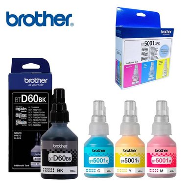 TINTA BROTHER MULTICOLOR JUEGO BOTELLAS BT-D60BK NEGRO 3PK-TANK ORIGINAL