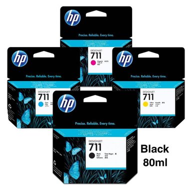 KIT CARTUCHO TINTA HP MULTICOLOR 711 NEGRO 80ML / ORIGINAL