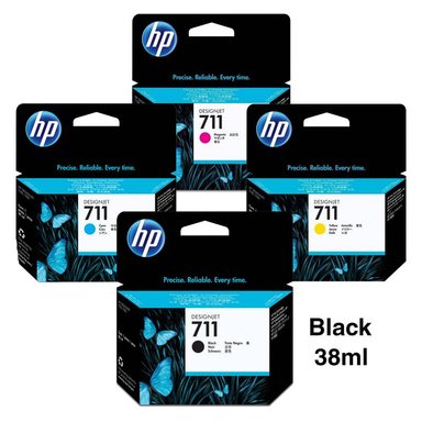 KIT CARTUCHO TINTA HP MULTICOLOR 711 NEGRO 38ML / ORIGINAL
