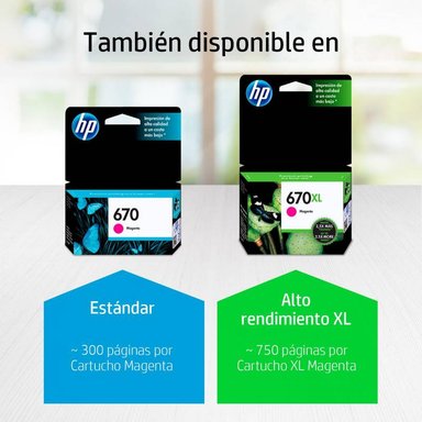 CARTUCHO HP CZ115AL MAGENTA TINTA 670 ORIGINAL - 3