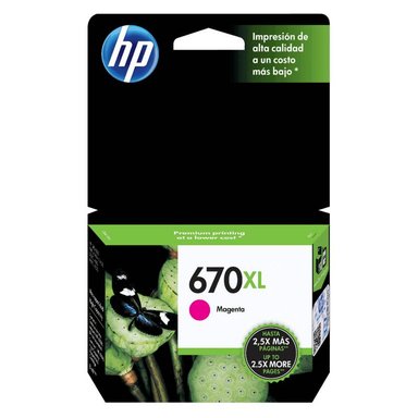 CARTUCHO HP CZ119AL MAGENTA TINTA 670XL ORIGINAL - 1