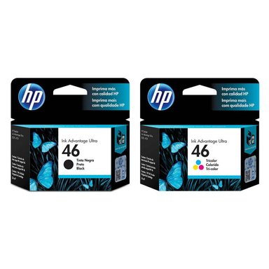 KIT CARTUCHO TINTA HP MULTICOLOR 46 NEGRO ORIGINAL
