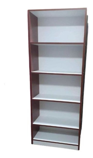 LIBRERO MARRÓN ORGANIZADOR OFICINA HOGAR MELAMINA 5 COMPARTIMIENTOS