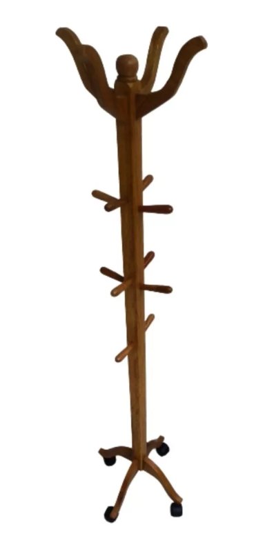 COLGADOR PERCHERO RUEDAS MADERA