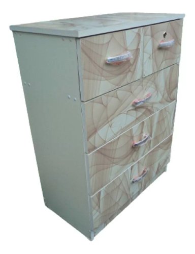 COMODA MELAMINA 5 CAJONES MARRON CLARO