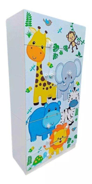 ROPERO 2 CUERPOS NIÑOS MELAMINA BLANCO