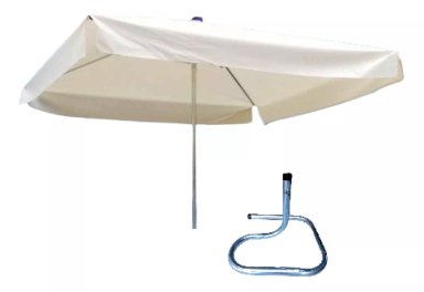 SOMBRILLA MULTICOLOR CUADRADA 3 X 3 M PARANTE BASE METALICA