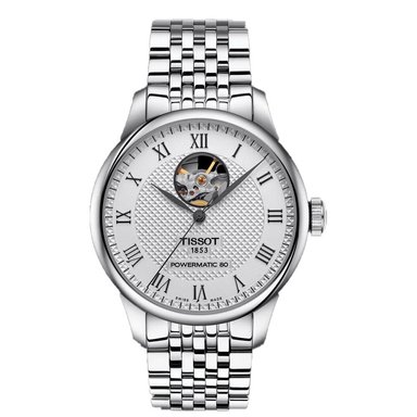 RELOJ TISSOT LE LOCLE POWERMATIC 80 OPEN HEART PLATA