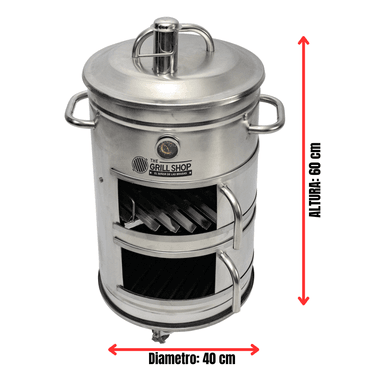 CILINDRO GRILL SHOP PARRILLERO PEQUEÑO FULL ACERO INOXIDABLE TERMOSTATO - 2