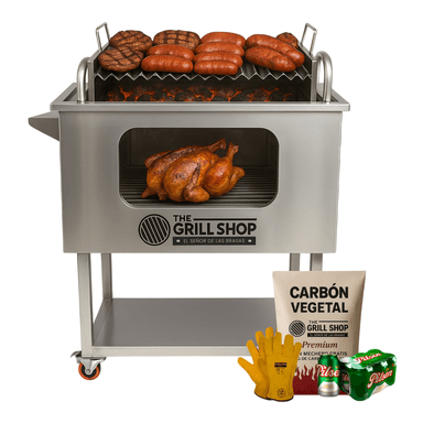 CAJA CHINA GRILL SHOP MEDIANA FULL ACERO INOXIDABLE VISOR