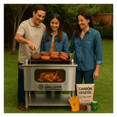 CAJA CHINA GRILL SHOP MEDIANA FULL ACERO INOXIDABLE VISOR - 5