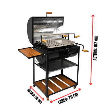 PARRILLA GRILL SHOP NEGRO ACERO INOXIDABLE 2 EN 1 - 2
