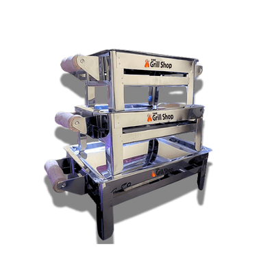 PACK 3 ACCESORIOS COCINA GRILL SHOP ACERO MINI PARRILLAS INOXIDABLE MESA