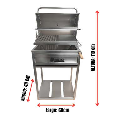PARRILLA GRILL SHOP TAPA FULL ACERO INOXIDABLE - 4