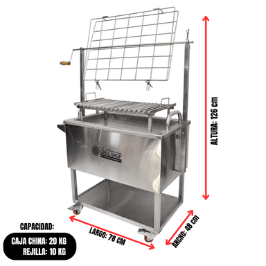 CAJA GRILL SHOP CHINA GRANDE 3 EN 1 FULL ACERO INOXIDABLE - 2