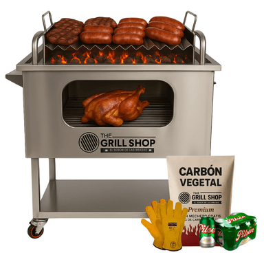 CAJA CHINA GRANDE CON VISOR FULL ACERO INOXIDABLE GRILL SHOP
