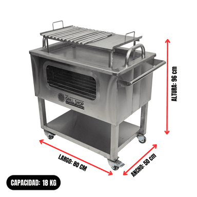 CAJA CHINA GRANDE CON VISOR FULL ACERO INOXIDABLE GRILL SHOP - 2