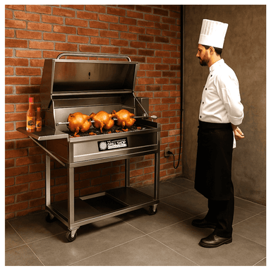 PARRILLA GRANDE CON TAPA AMERICANA CON MOTOR DE ACERO - 4