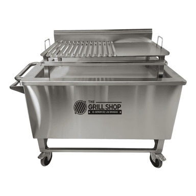 CAJA CHINA PARRILLERA XXL INOX +CERVEZA + CARBÓN + GUANTES - 2