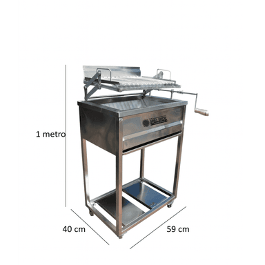 PARRILLA A CARBÓN DE ACERO INOX REGULABLE - 3