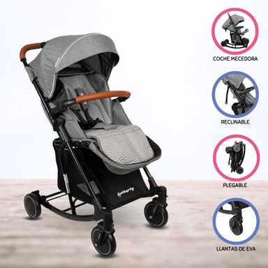 COCHE CUNA MECEDORA INFANTI ROCKING GRIS PARA BEBÉS GRAY - 1