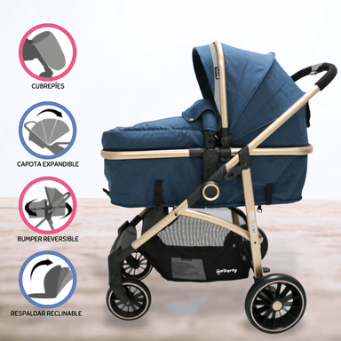 COCHE DEPORTIVO EBABY MOISÉS «CARRI DELUXE» AZUL PARA BEBÉ