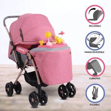 COCHE CUNA CONFORT KIDS MUSICAL «SUMMER» ROSADO PARA BEBÉ