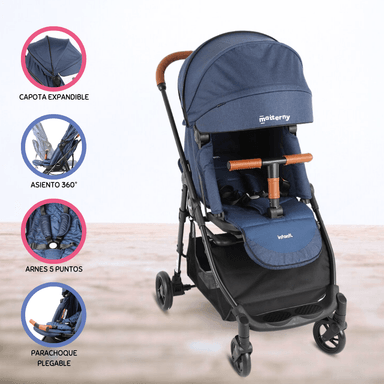 COCHE CUNA INFANTI DE PASEO «ZURI 360» AZUL PARA BEBÉ