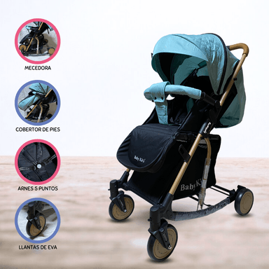COCHE CUNA CON MECEDORA PARA BEBÉS «PARIS II» TURQUOISE