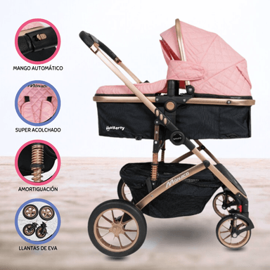 COCHE DEPORTIVO MOISÉS PARA BEBÉS «MONACO» PINK