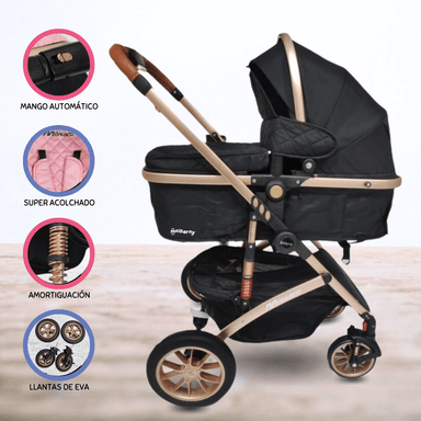 COCHE DEPORTIVO BABY CRAFT MOISÉS «MONACO» NEGRO PARA BEBÉ