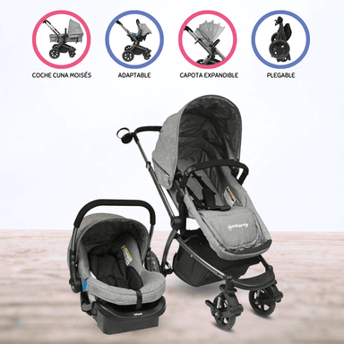 COCHE TRAVEL SYSTEM INFANTI «EPIC 5G» GRIS PARA BEBÉ