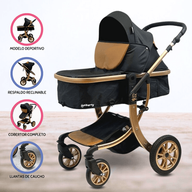 COCHE DEPORTIVO CONFORT KIDS MOISÉS «ALFA» NEGRO PARA BEBÉ