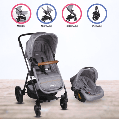 COCHE TRAVEL SYSTEM INFANTI «CLOUD» GRIS PARA BEBÉ